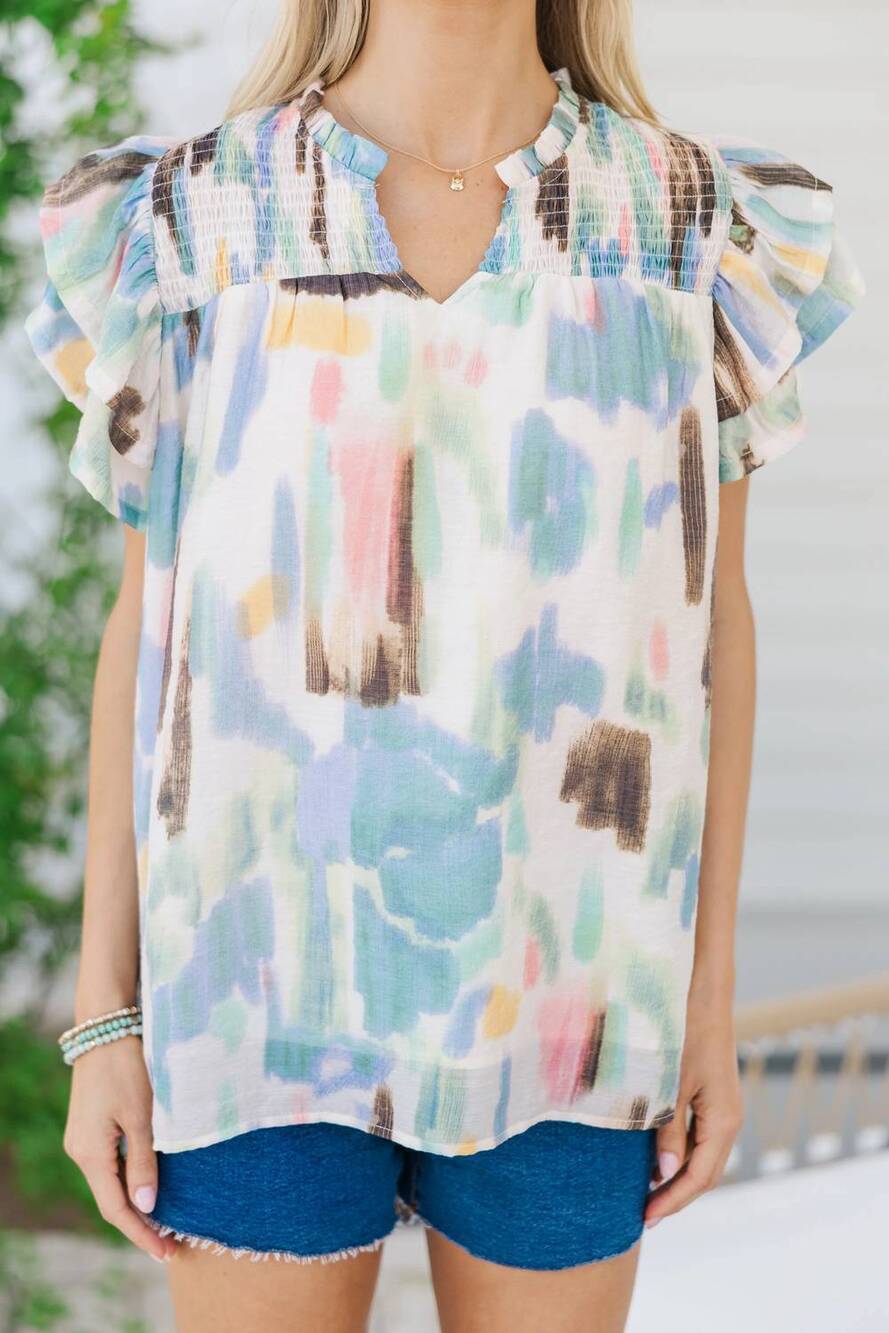 NEW GIGIO watercolor blouse in abstract - Picture 1 of 4